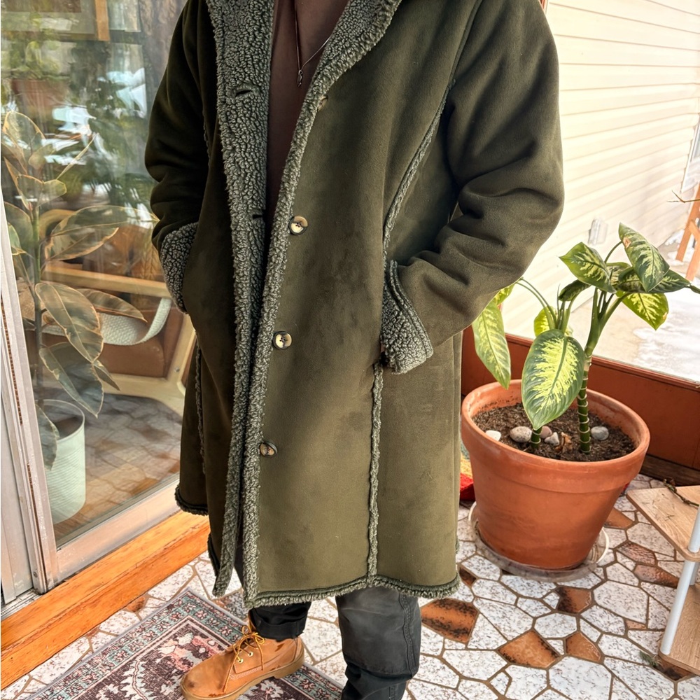 L.L. Bean Dark Green Petite Small Sherpa Barn/Chore Coat